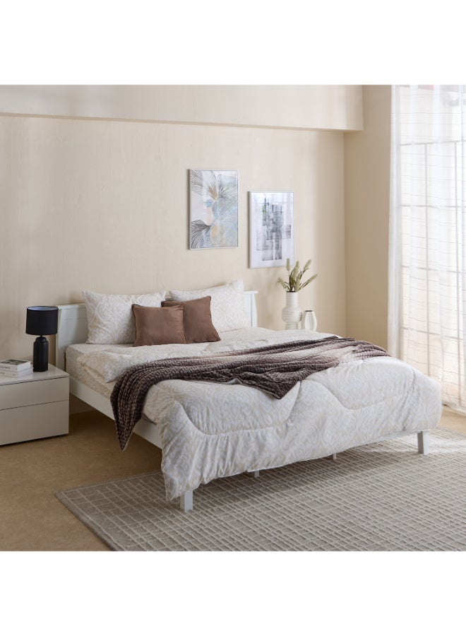 Home Box Microfiber Queen Comforter - Cream Color - Image 5